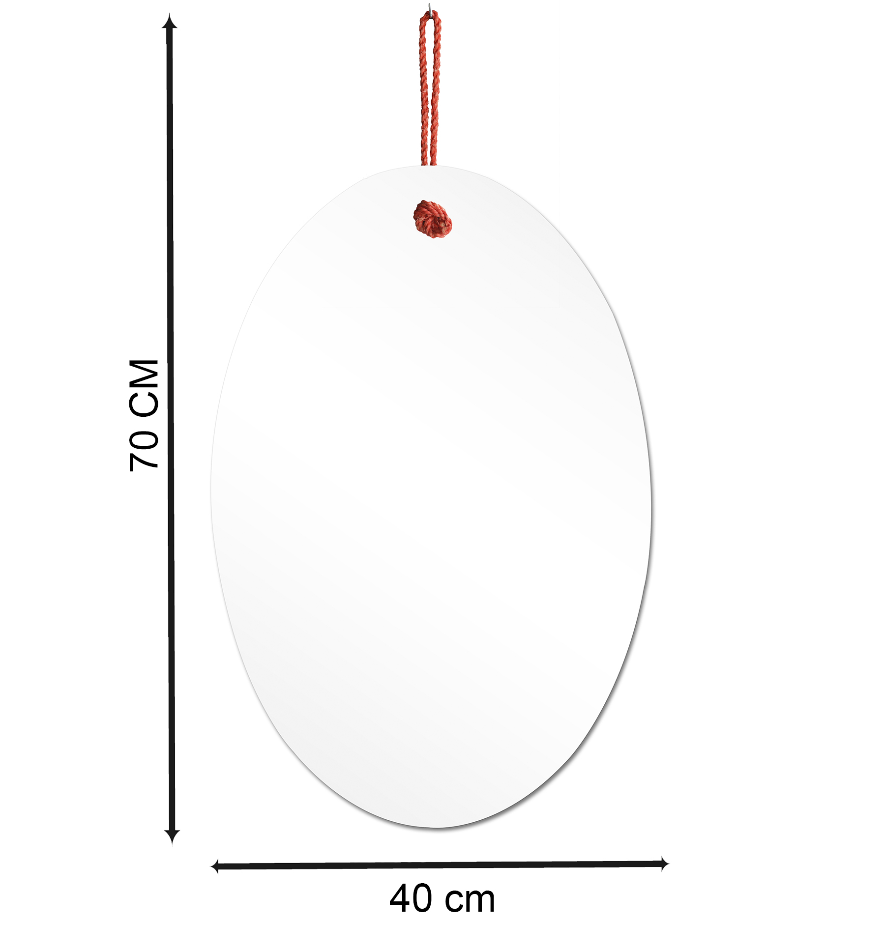 Espelho Decorativo Lina Alça Sisal Melancia 60x40 cm Oval