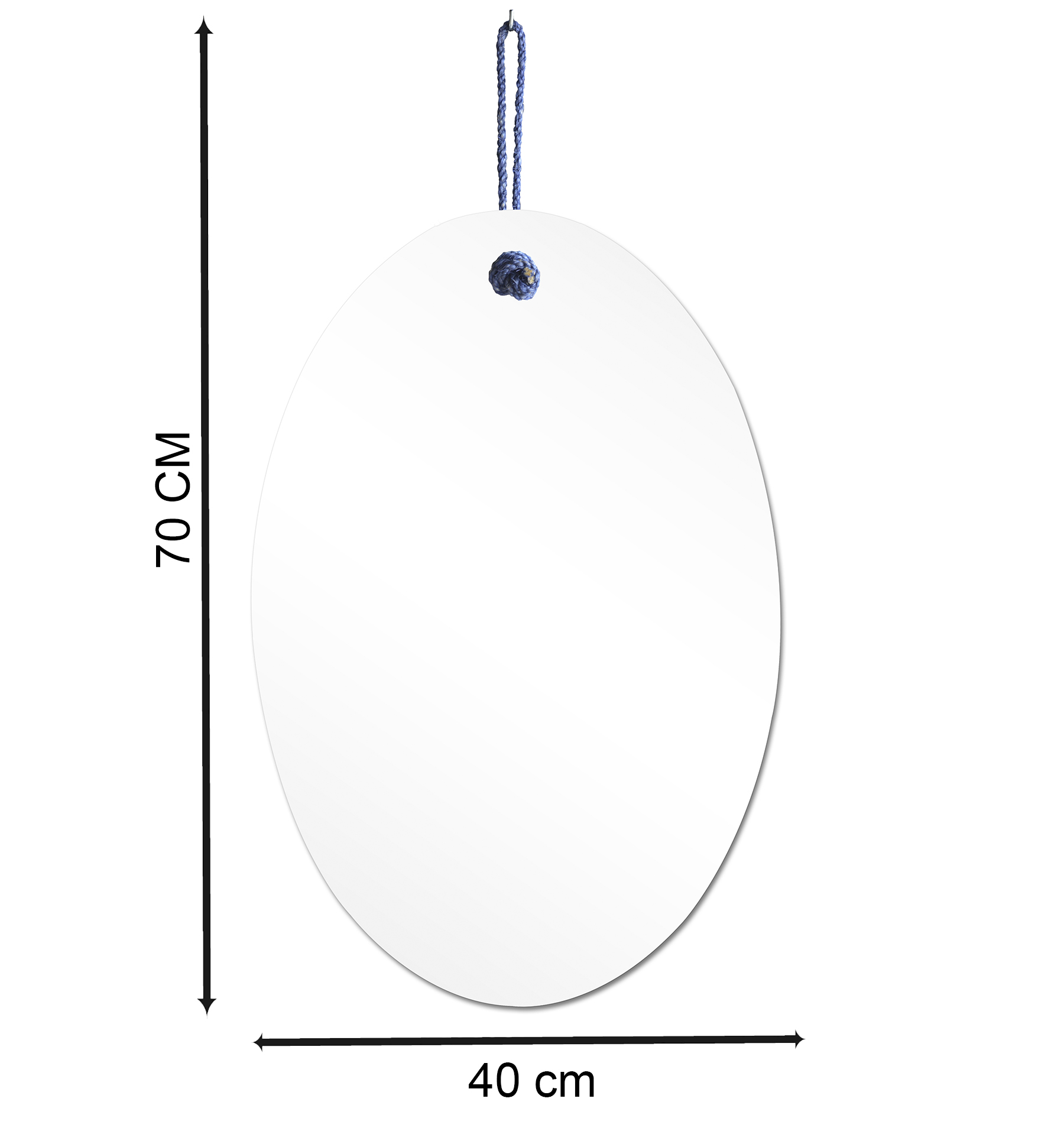 Espelho Decorativo Lina Alça Sisal Mirtilo 60x40 cm Oval 