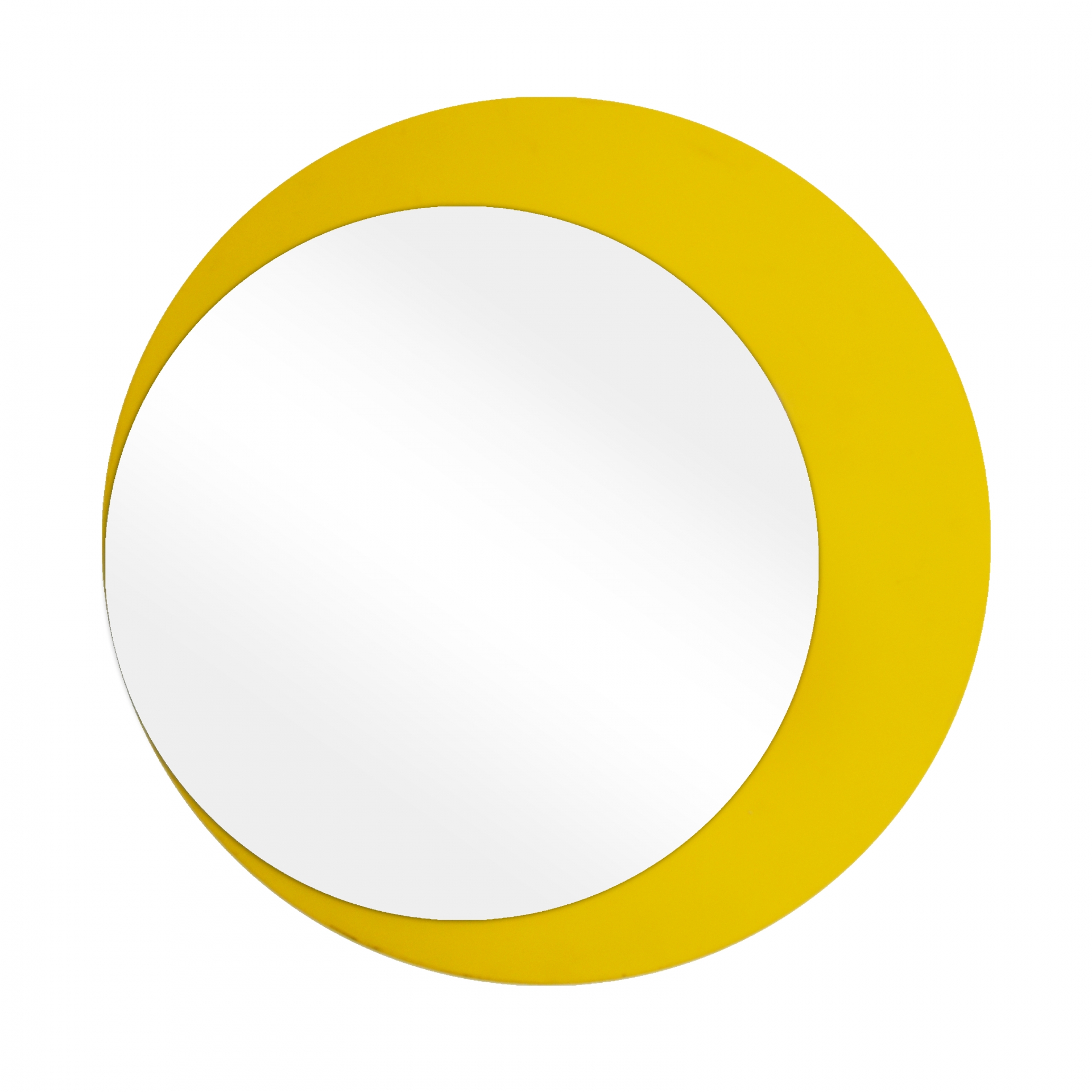 Espelho Decorativo Lua Crescente Amarelo 50 cm Redondo 