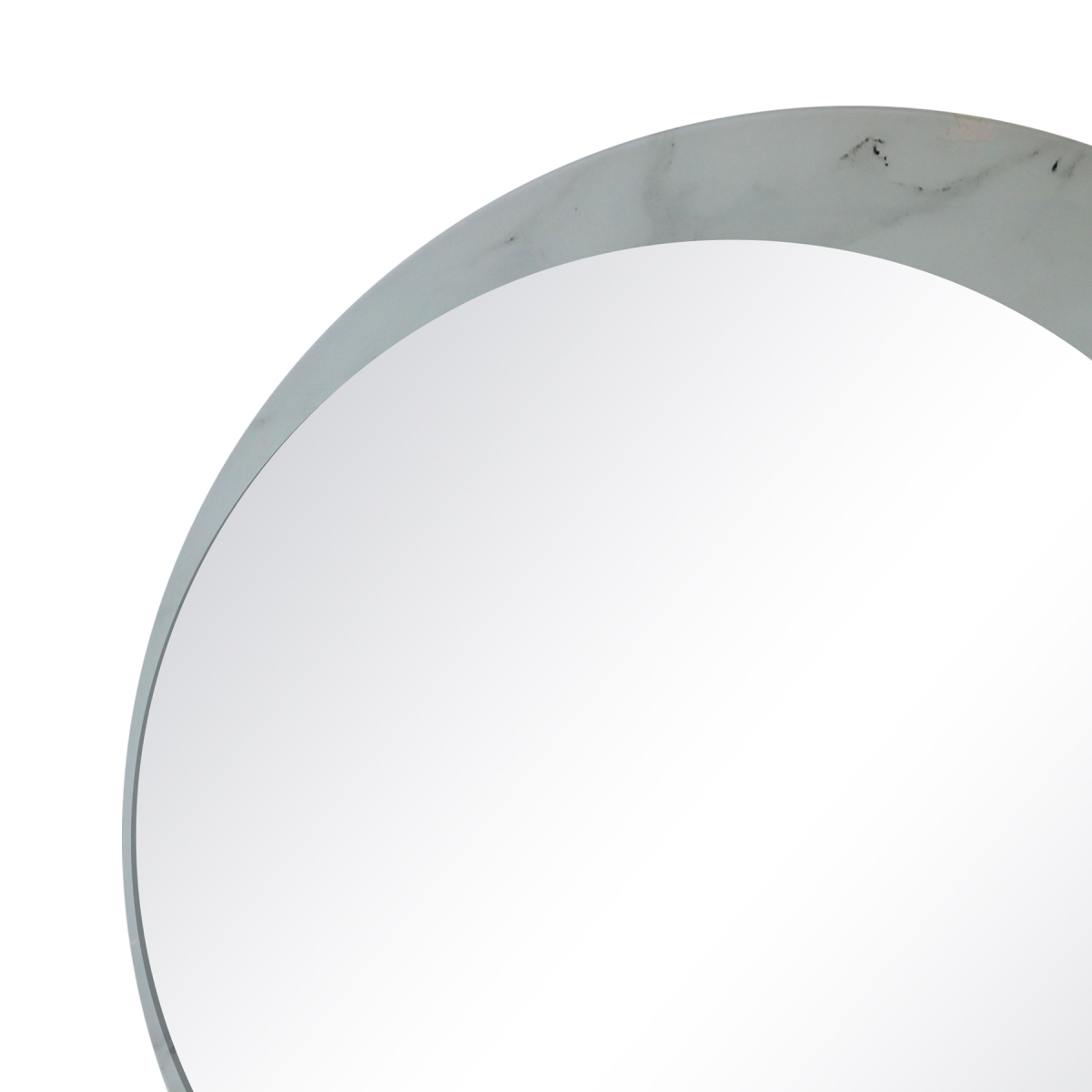Espelho Decorativo Luna Mármore Branco 60cm Redondo Lateral 