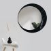Espelho Decorativo Luna Mármore Preto 60cm Redondo Lateral 