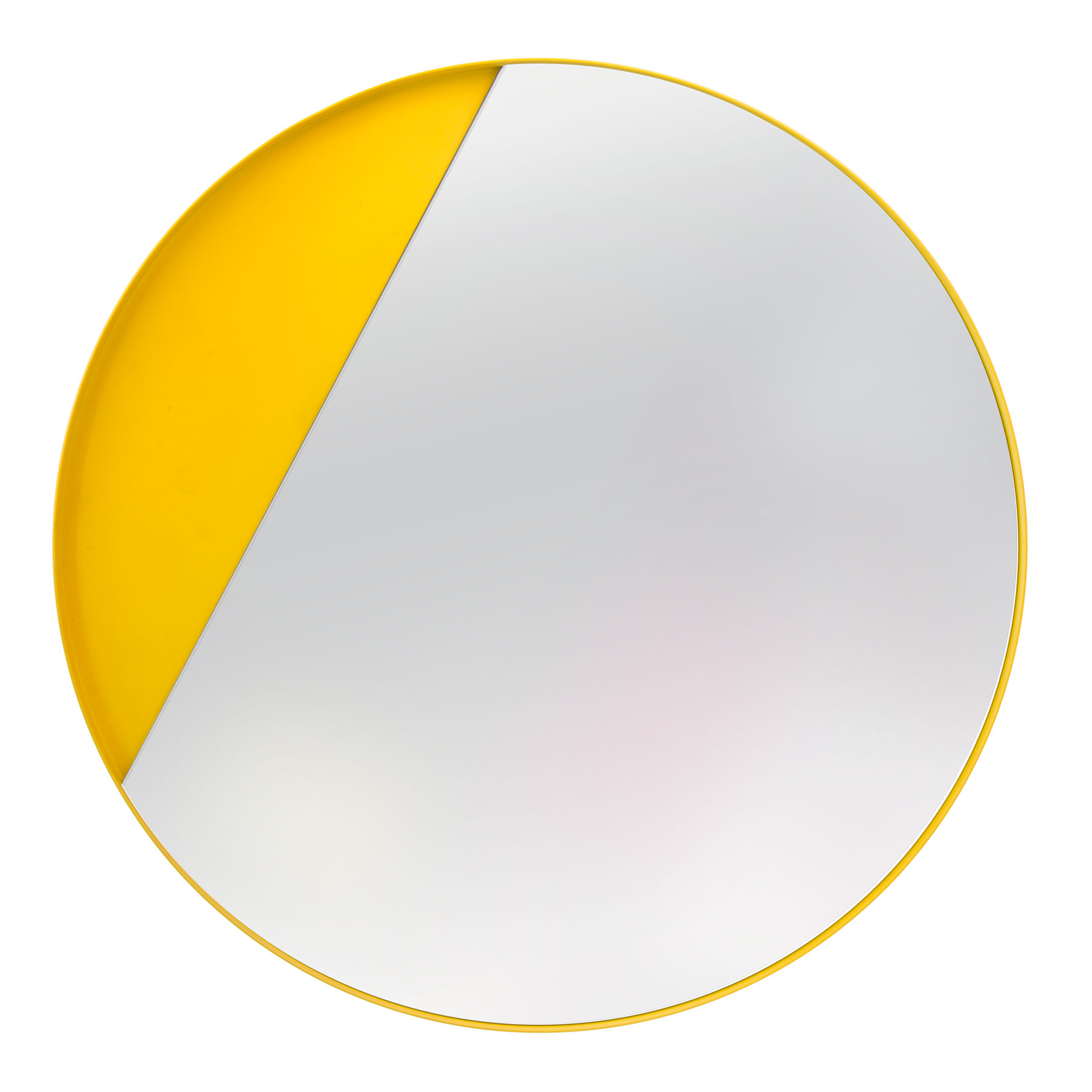 Espelho Decorativo Meia Lua Amarelo 50 Cm Redondo Amarelo, 50 cm