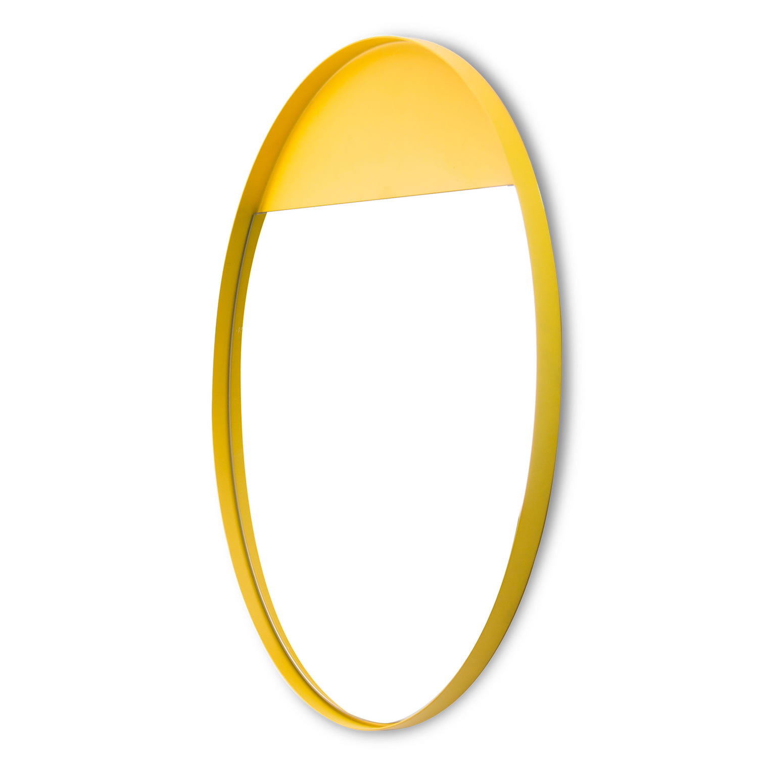 Espelho Decorativo Meia Lua Amarelo 50 Cm Redondo Amarelo, 50 cm