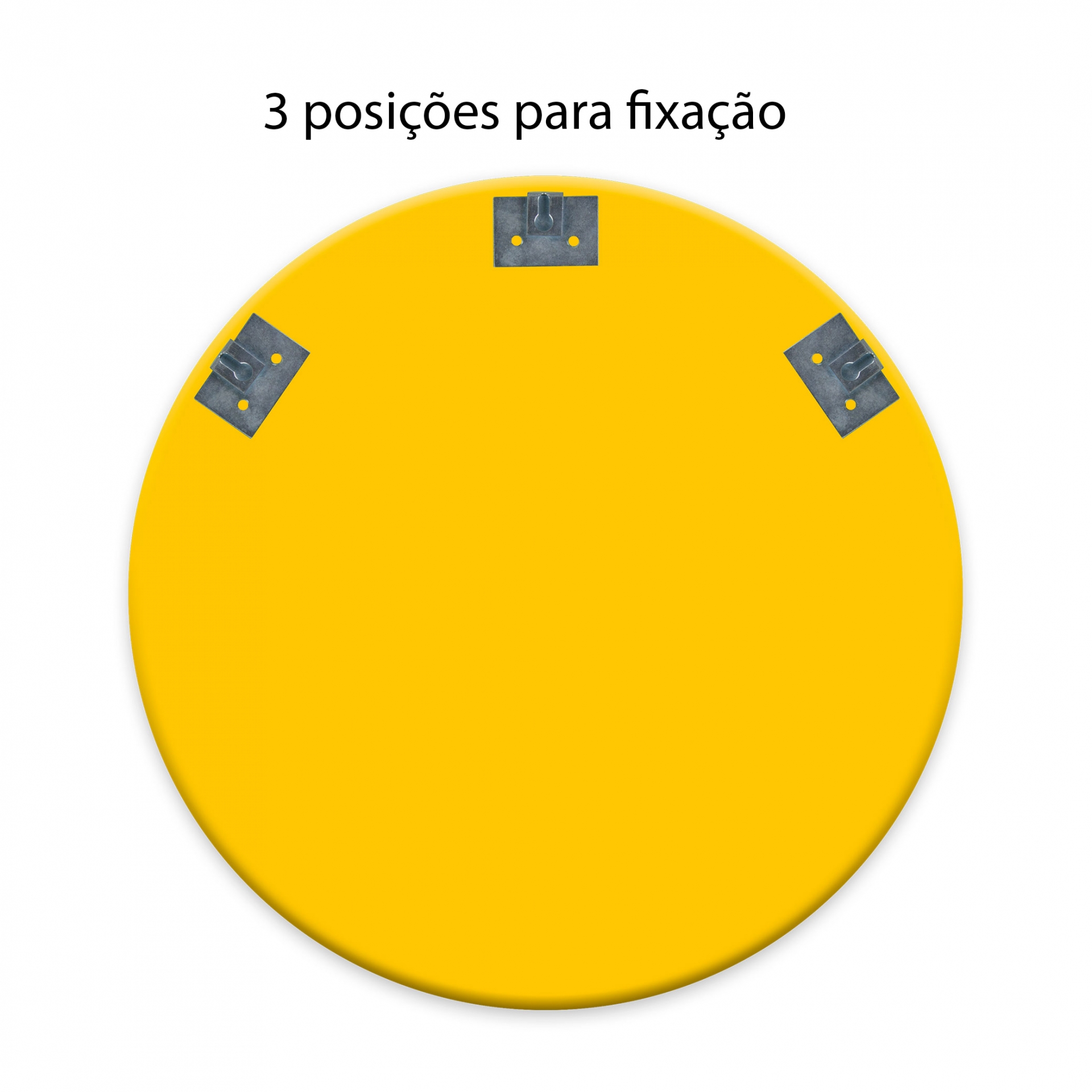 Espelho Decorativo Meia Lua Amarelo 50 Cm Redondo Amarelo, 50 cm