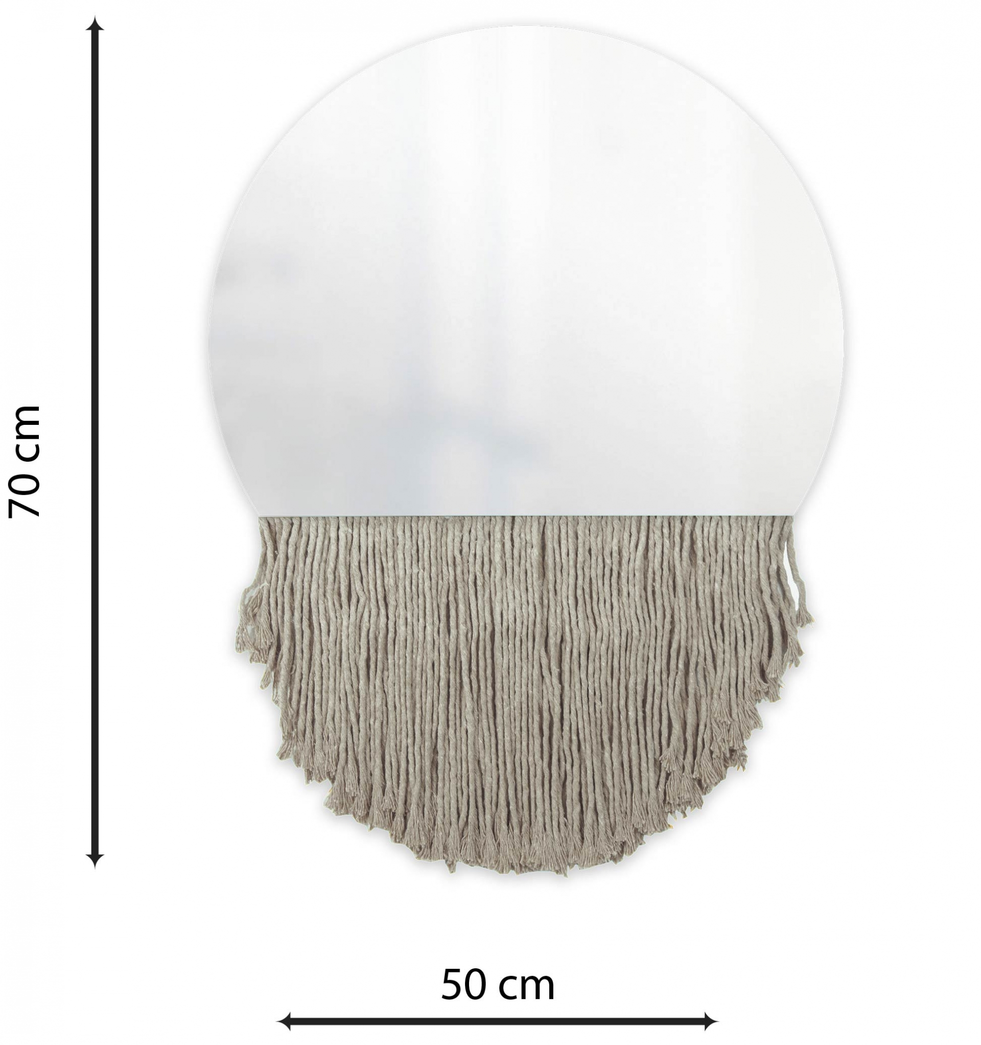 Espelho Decorativo Moon Bangs Bege 38cm 