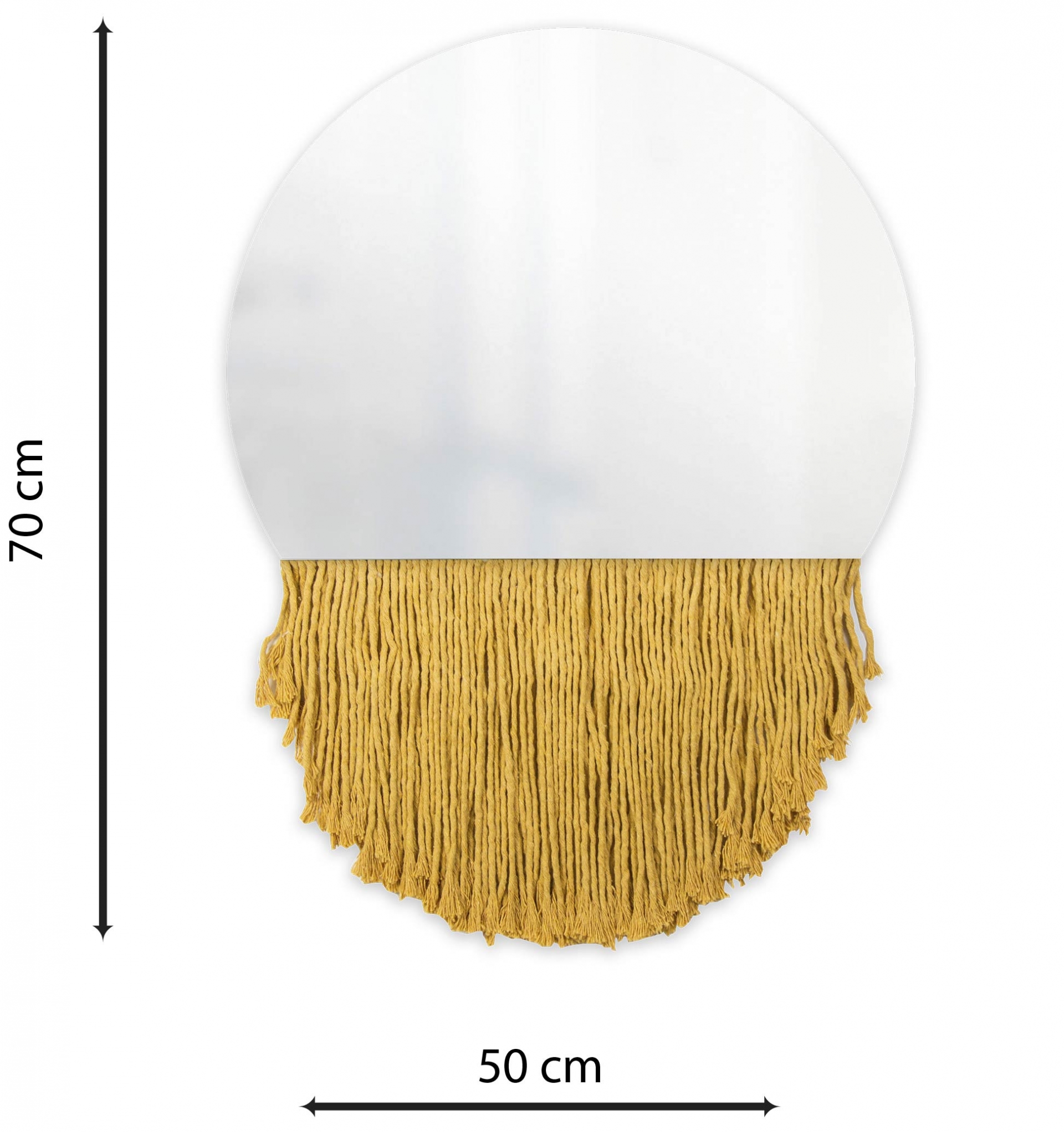 Espelho Decorativo Moon Bangs Mostarda 38cm 