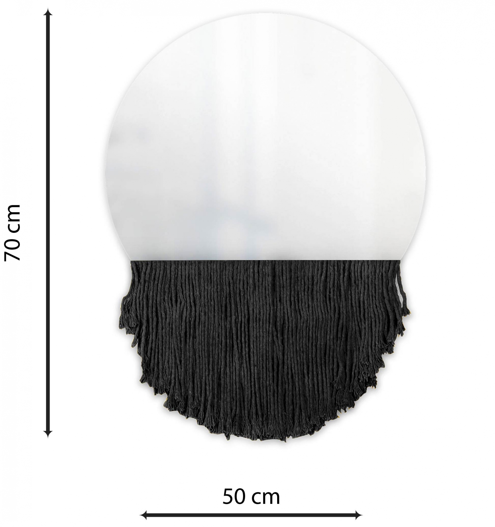 Espelho Decorativo Moon Bangs Preto 38cm 
