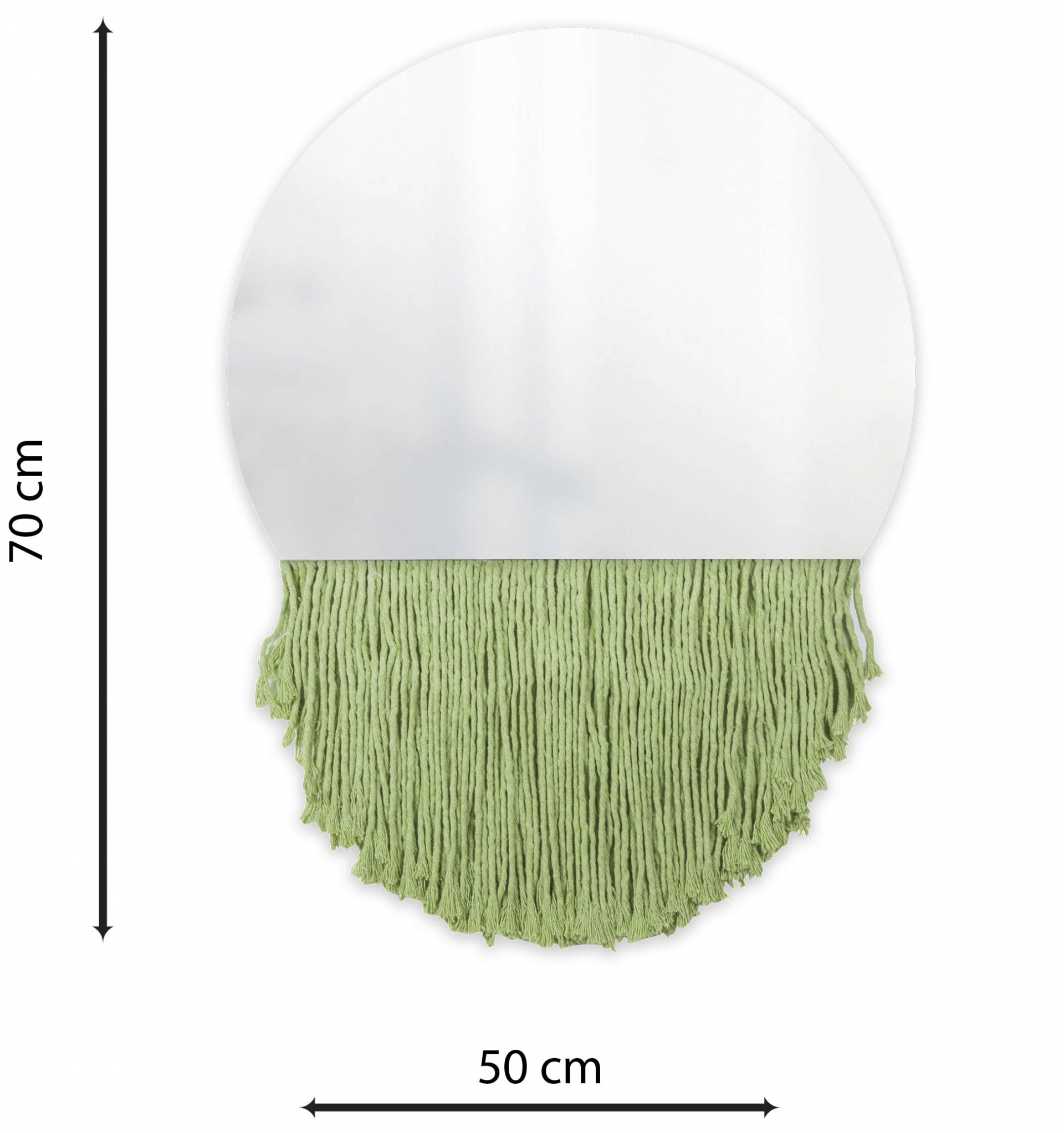 Espelho Decorativo Moon Bangs Verde Limão 38cm 