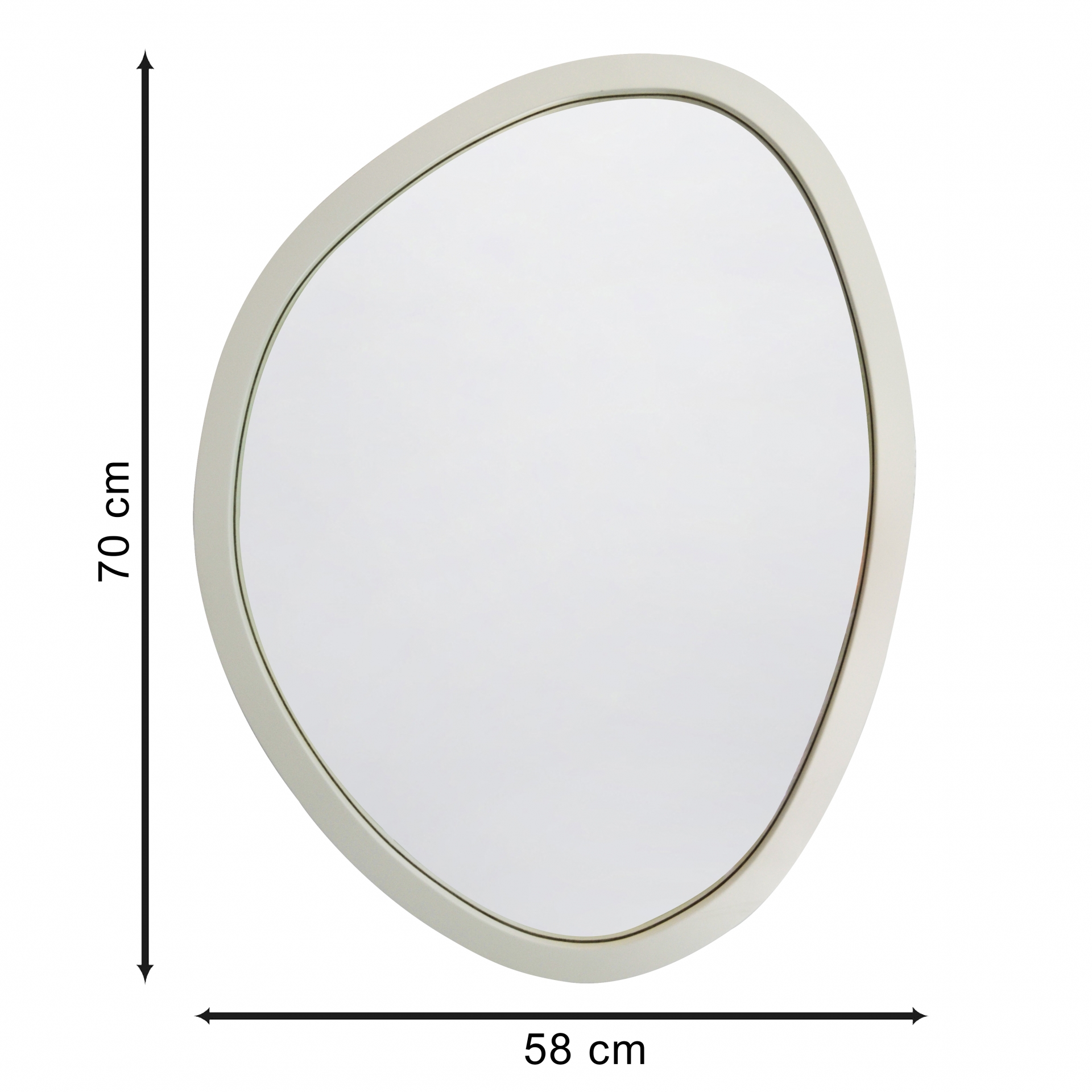 Espelho Decorativo Orgânico 58x70  Branco  