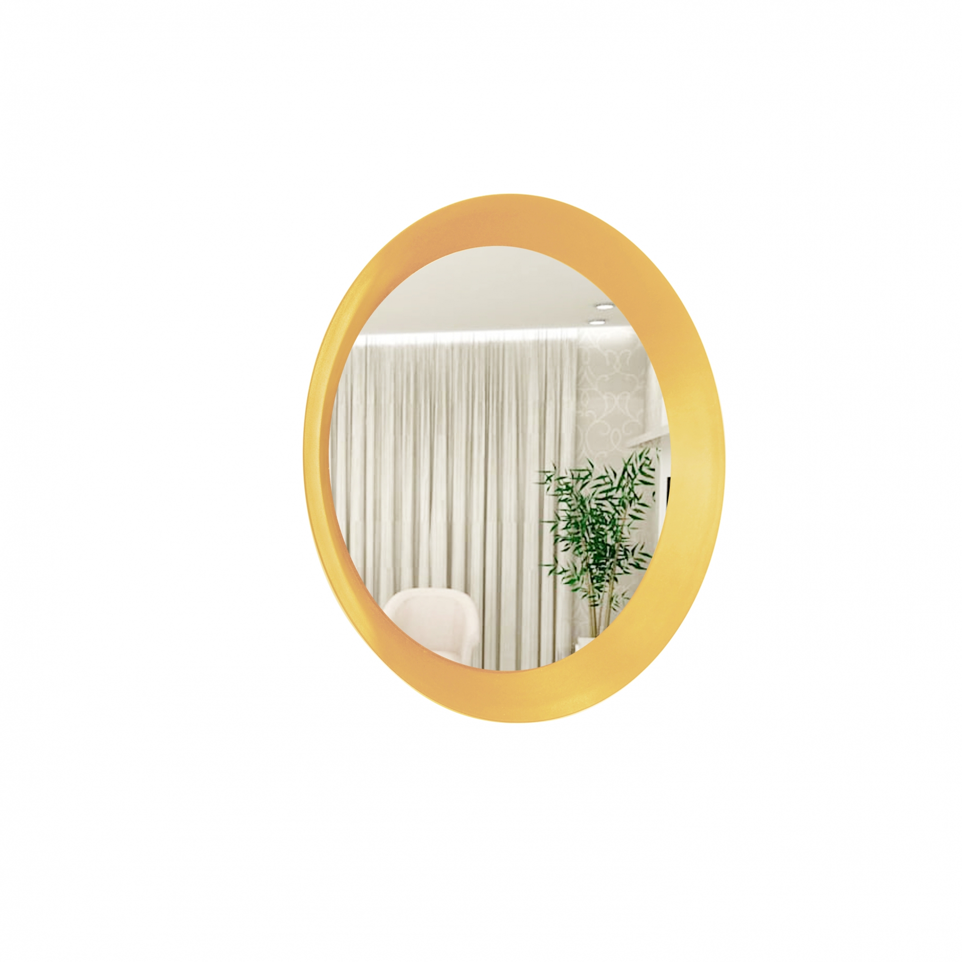 Espelho Decorativo Paella Amarelo 60 cm Redondo 