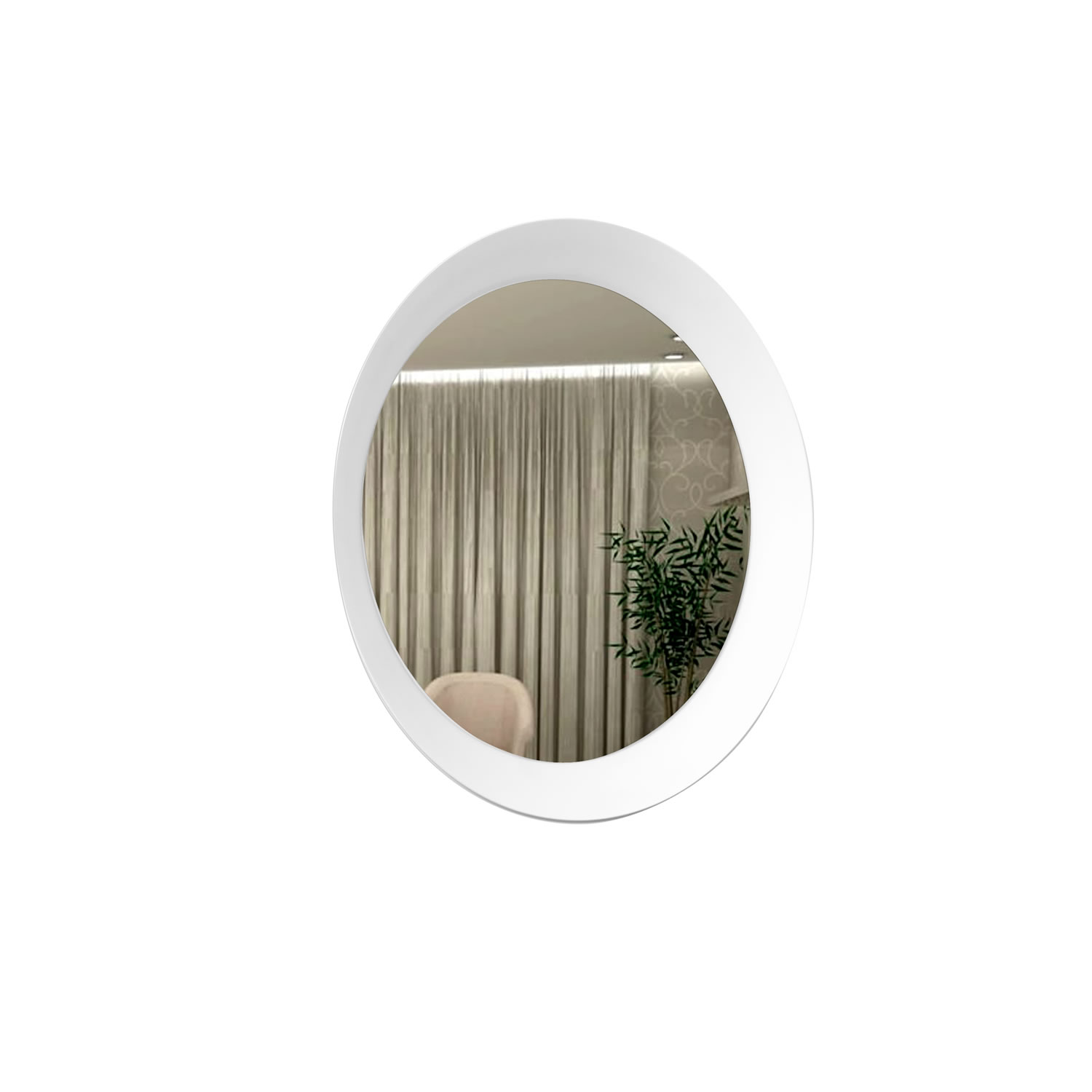 Espelho Decorativo Paella Branco  60 cm Redondo 