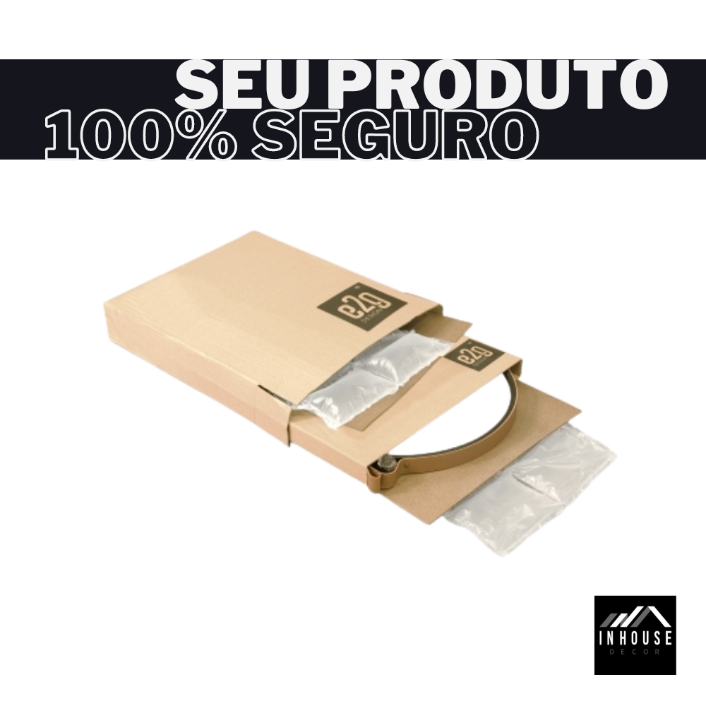 Espelho Decorativo Pen Cantos Pendurador Branco 60x40 cm  