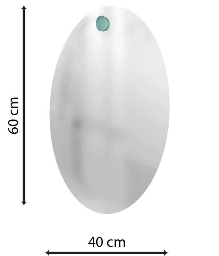 Espelho Decorativo Pen Oval Pendurador Verde 60x40 cm