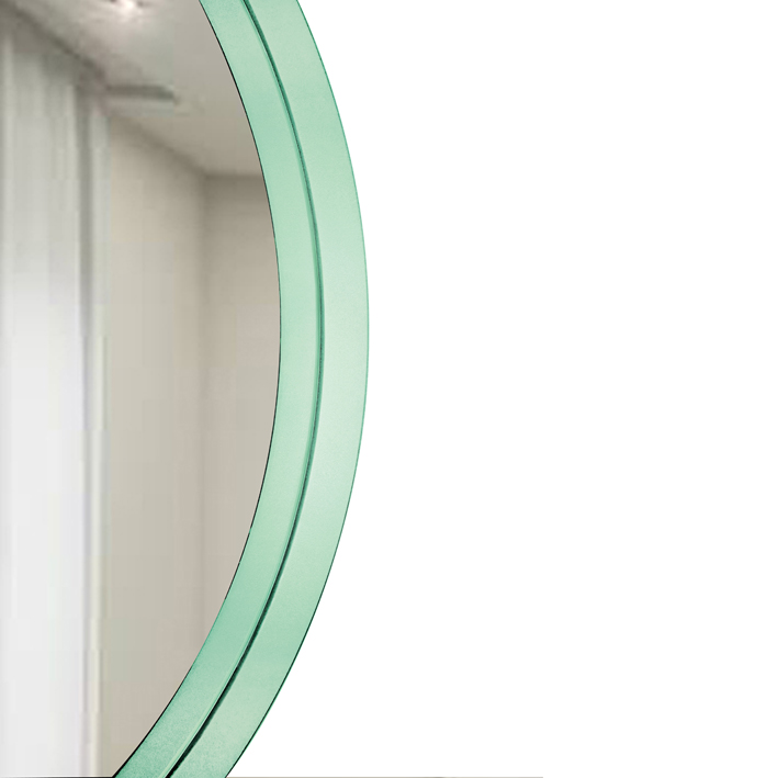 Espelho Decorativo Round Interno Verde 30 cm Redondo 