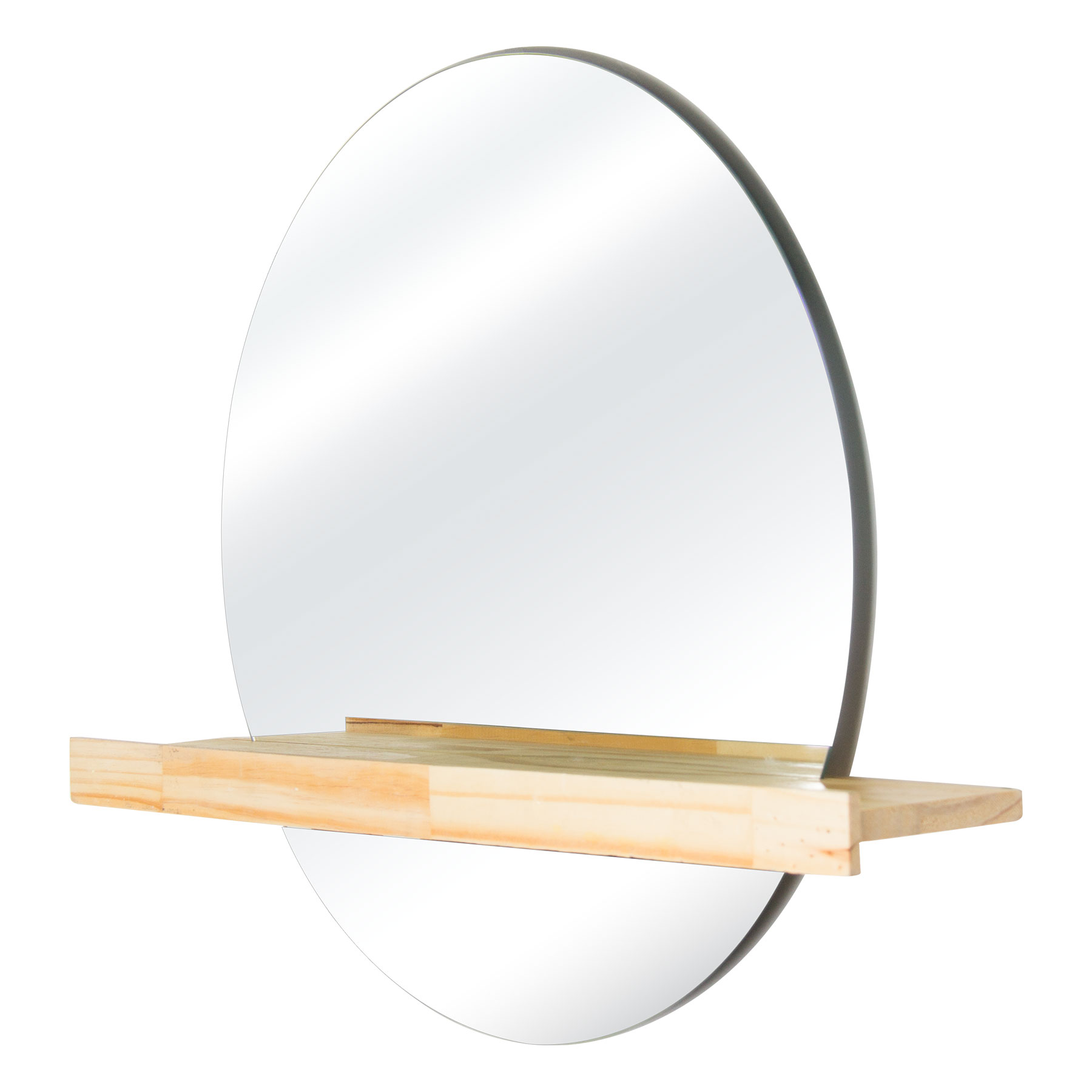 Espelho Decorativo Shelf Pinus 60 cm Redondo 