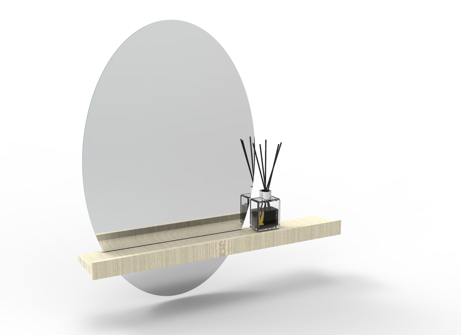 Espelho Decorativo Shelf Pinus 60x40 Oval 