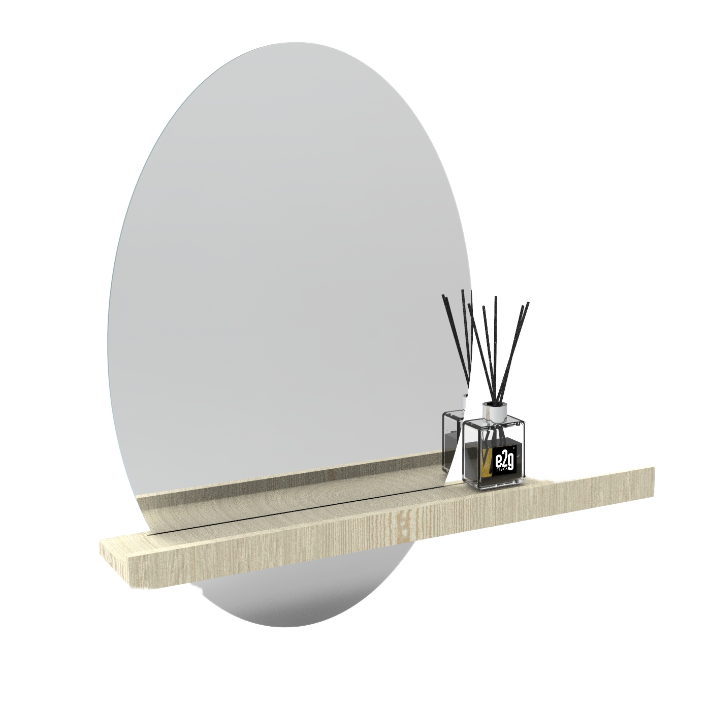 Espelho Decorativo Shelf Pinus 60x40 Oval 