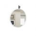 Espelho Decorativo Short Strip Branco Alça Corino Preto 40 cm Redondo Branco/Preto, 40 cm