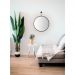 Espelho Decorativo Short Strip Marrom Alça Corino Preto 40 cm Redondo Marrom/Preto, 40 cm