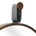 Espelho Decorativo Short Strip Marrom Alça Corino Preto 40 cm Redondo Marrom/Preto, 40 cm