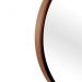 Espelho Decorativo Short Strip Marrom Alça Corino Preto 40 cm Redondo Marrom/Preto, 40 cm