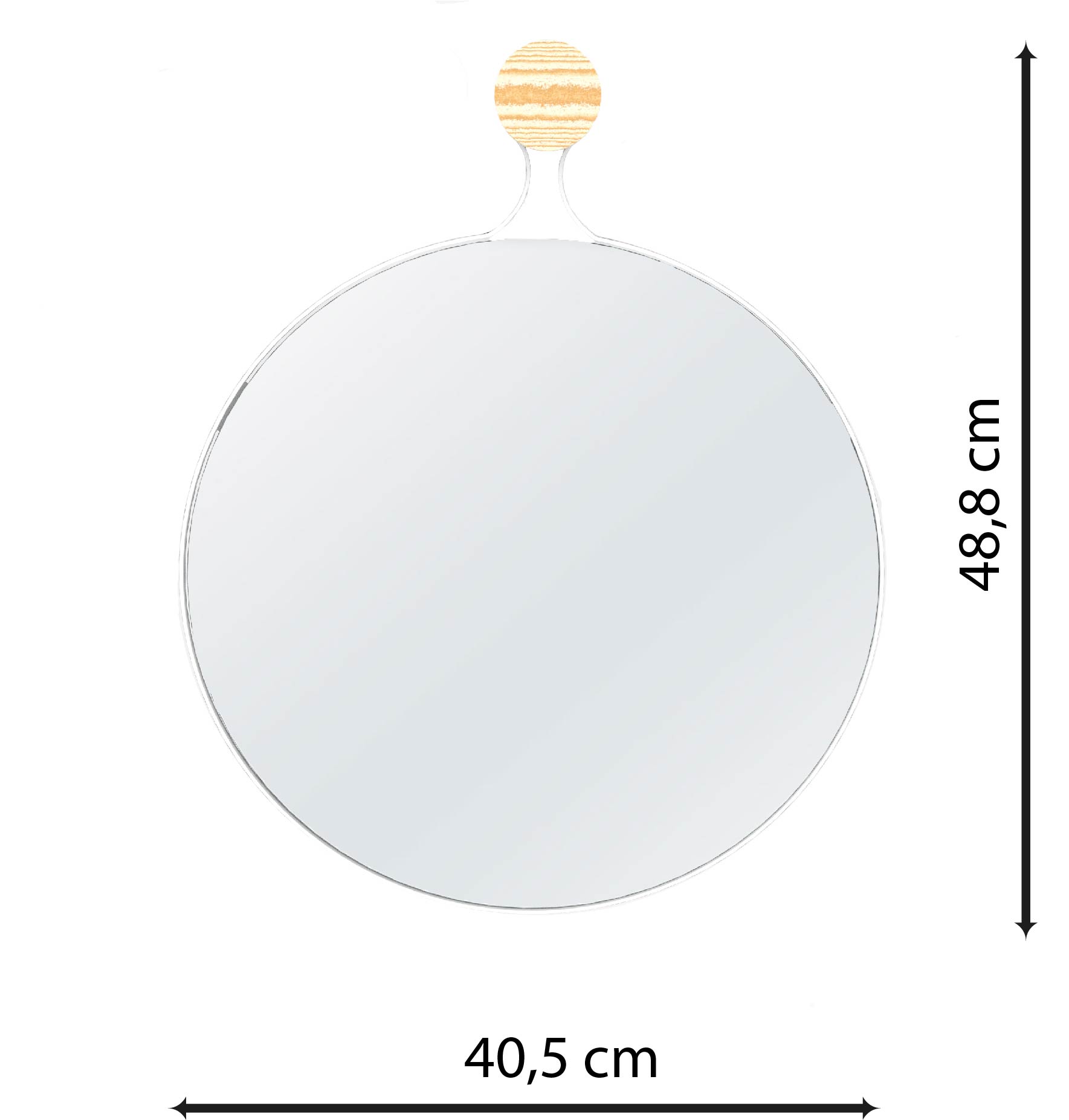 Espelho Decorativo Twiza Branco 40 Cm