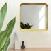 Espelho Decorativo Urban Dourado 50x50cm Quadrado Cantos 