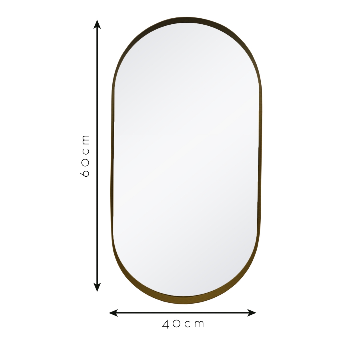 Espelho Decorativo Urban Dourado 60x40cm Oblongo 