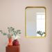Espelho Decorativo Urban Dourado 60x40cm Retangular Cantos 