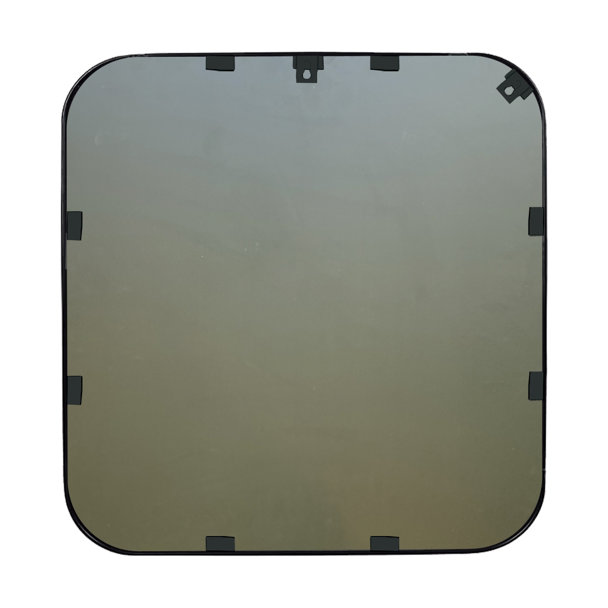Espelho Decorativo Urban Preto 50x50cm Quadrado Cantos 