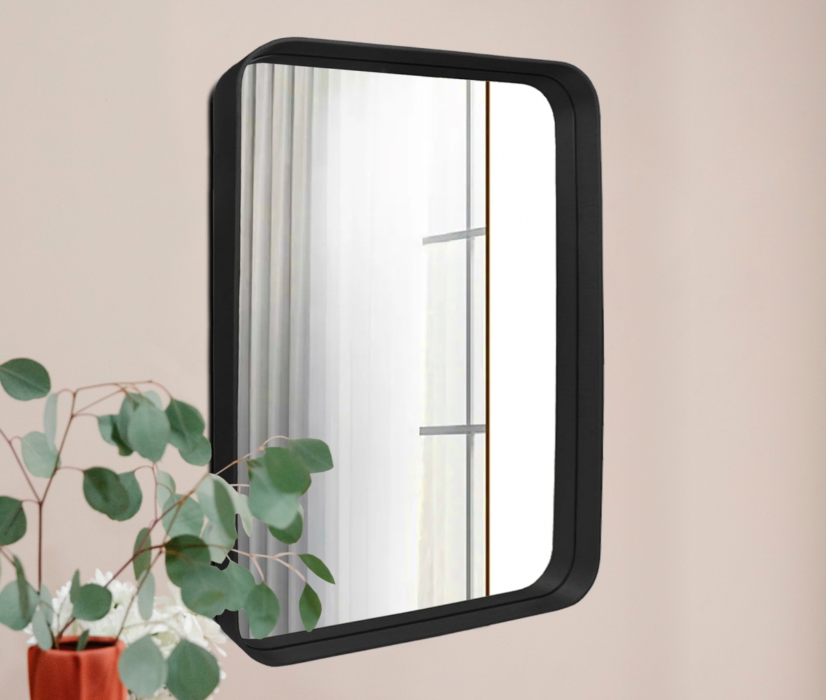 Espelho Decorativo Urban Preto 60x40cm Retangular 