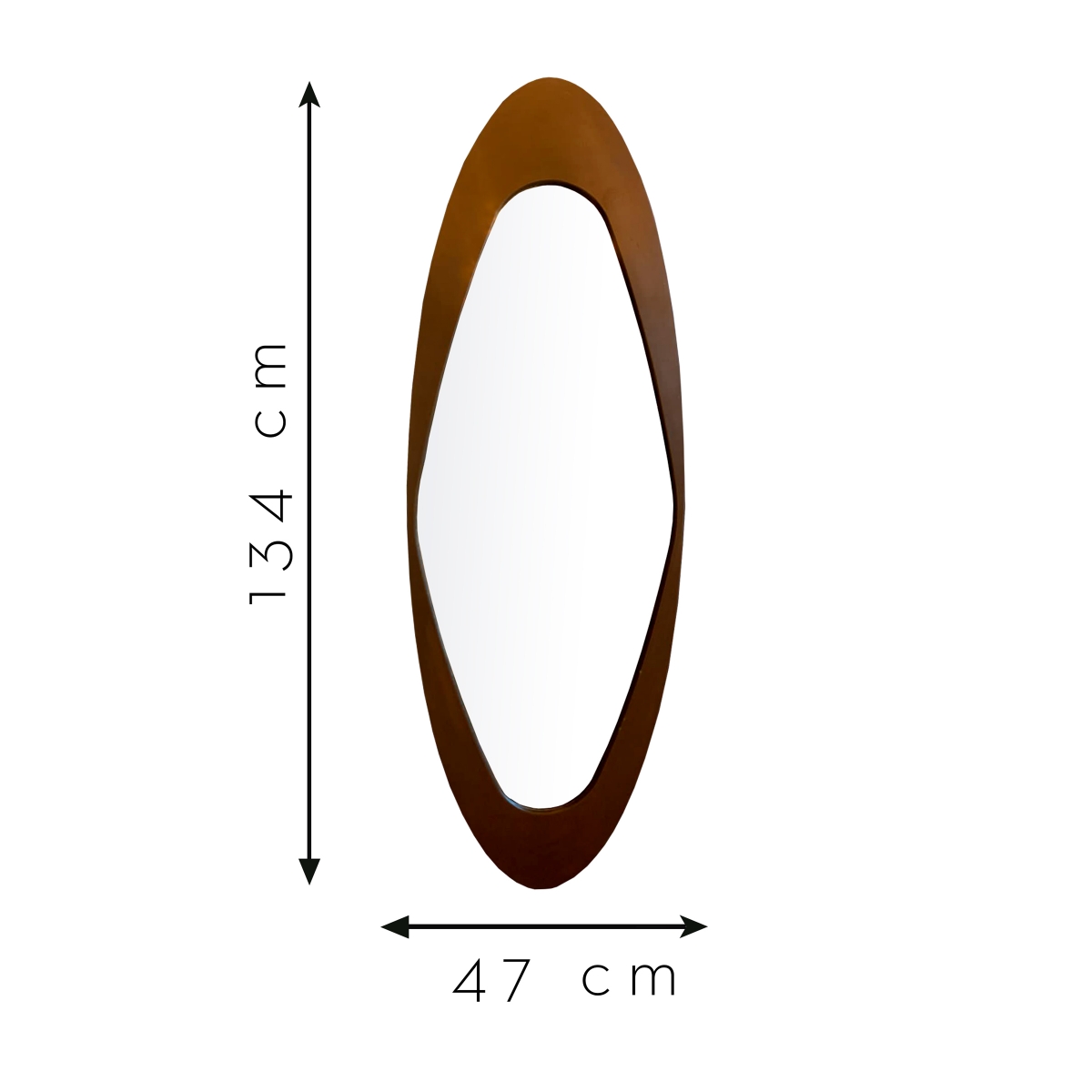 Espelho Emoldurado Antique Freijó 134x47cm Oval 