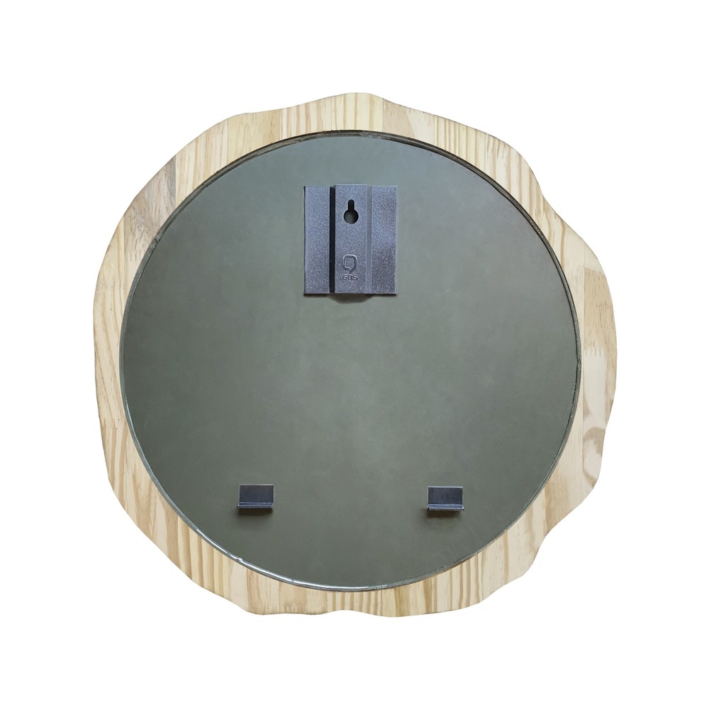 Espelho Emoldurado Tronco Pinus Amadeirado 59cm Orgânico 