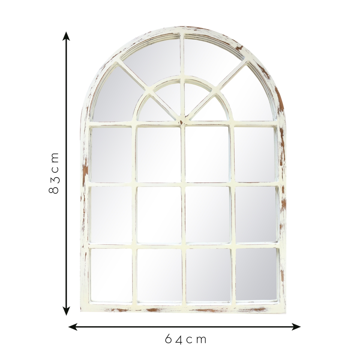 Espelho Emoldurado Vitral Patina Branca 83x64cm Capela 