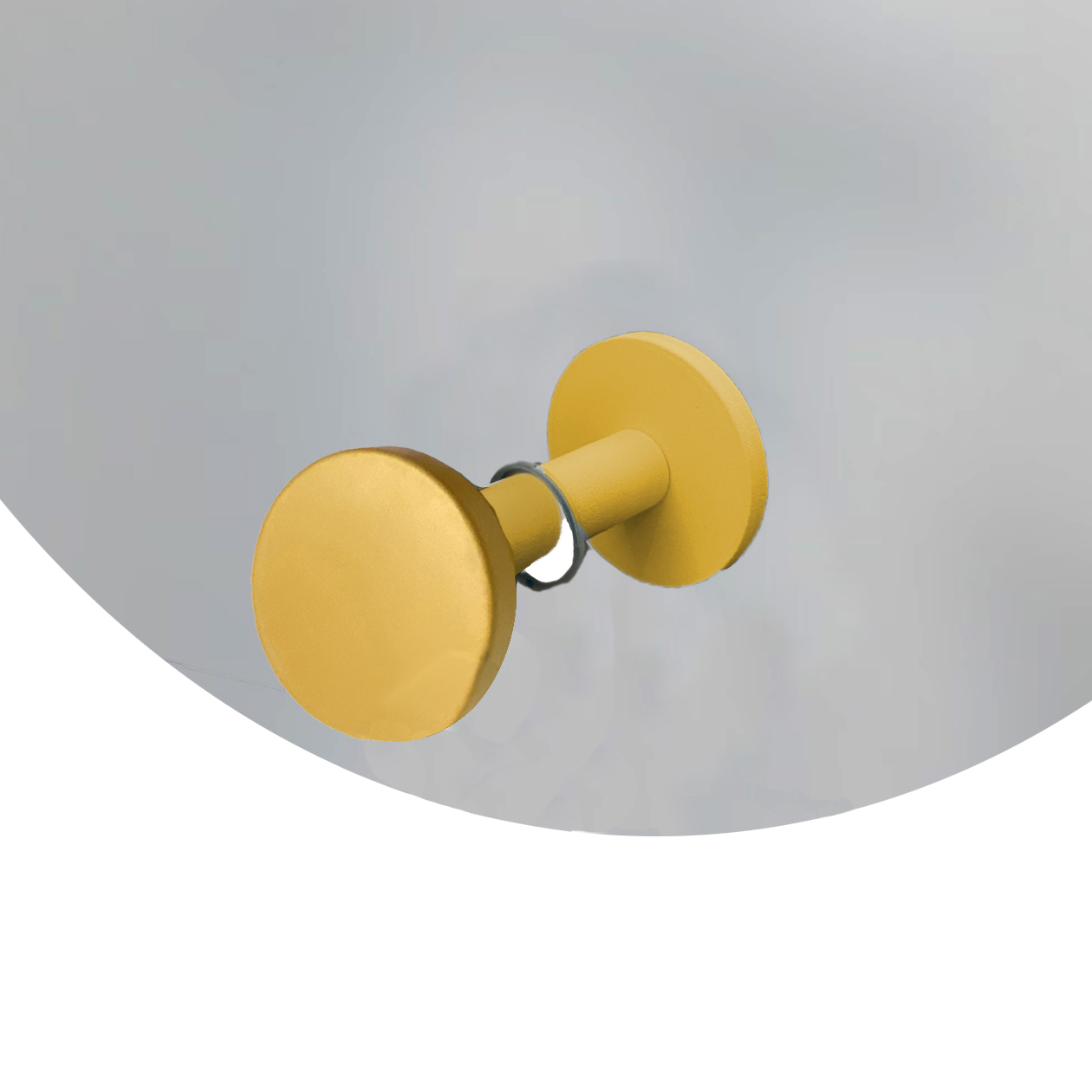 Espelho Funcional Hook Amarelo 50 cm Redondo 