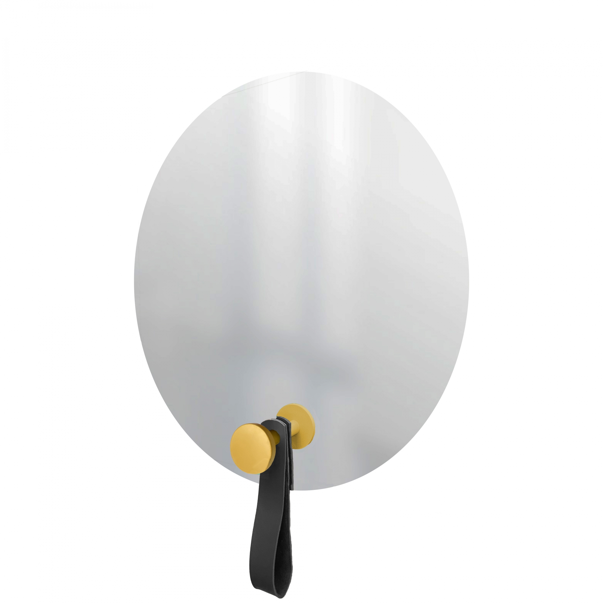 Espelho Funcional Hook Amarelo Alça Preta 50 cm Redondo 
