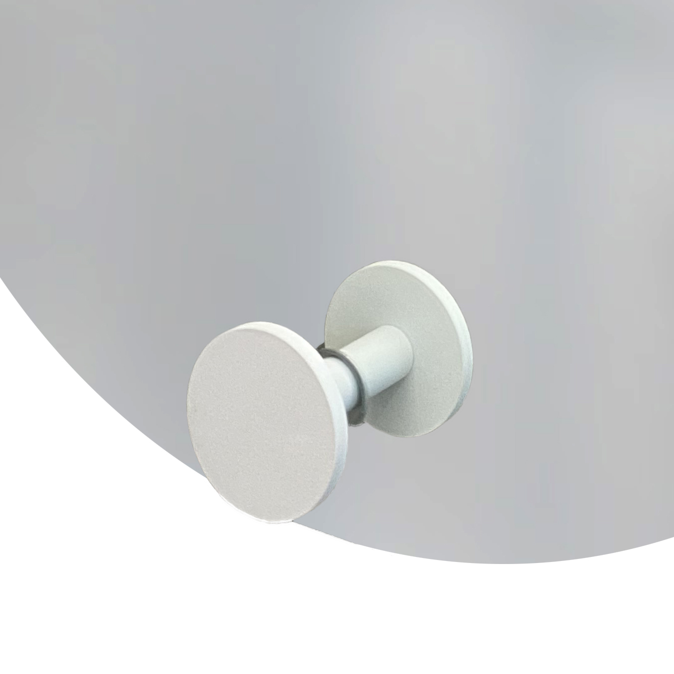 Espelho Funcional Hook Branco 50 cm Redondo 