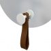 Espelho Funcional Hook Branco Alça Caramelo 50 Cm Redondo