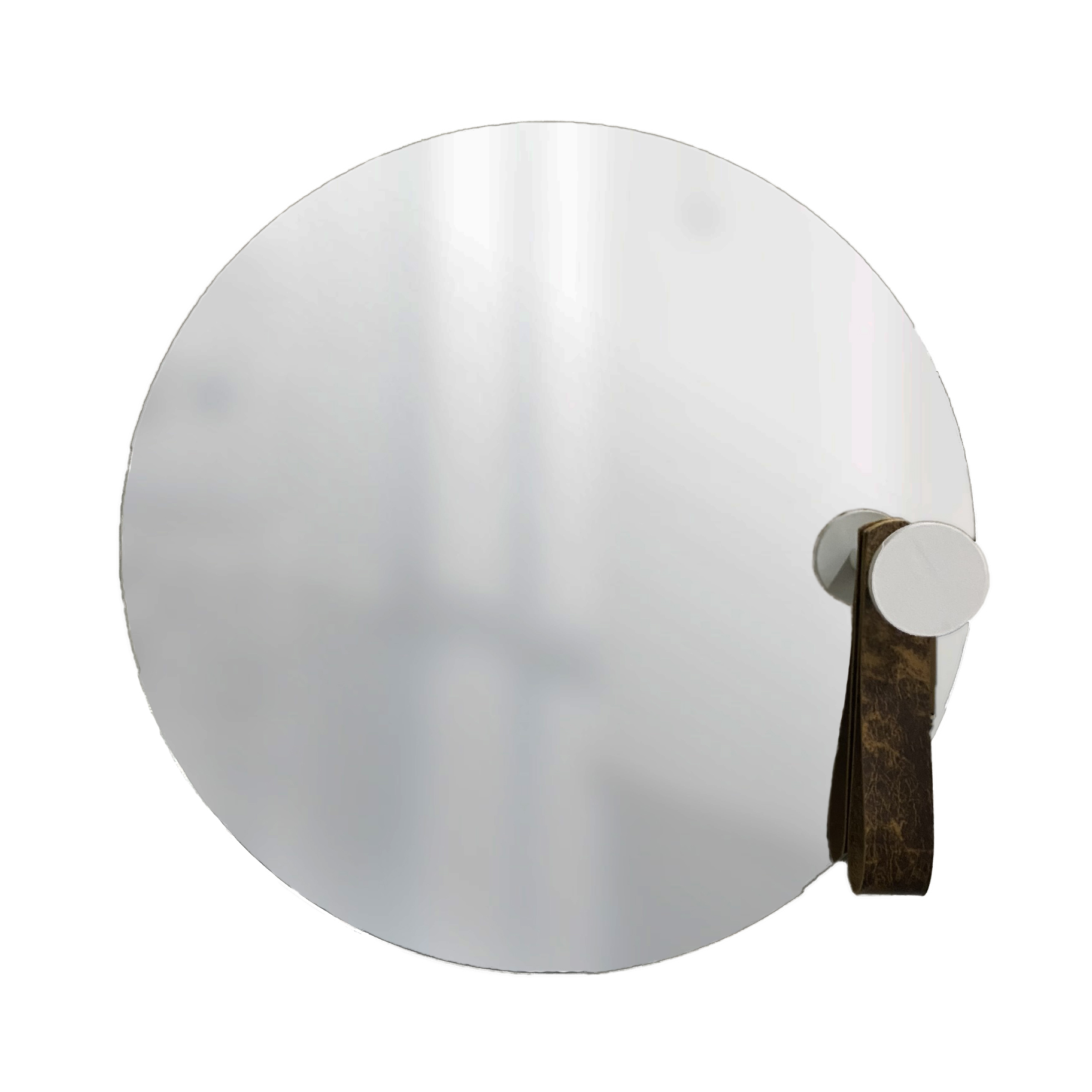 Espelho Funcional Hook Branco Alça Rajada 50 cm Redondo 