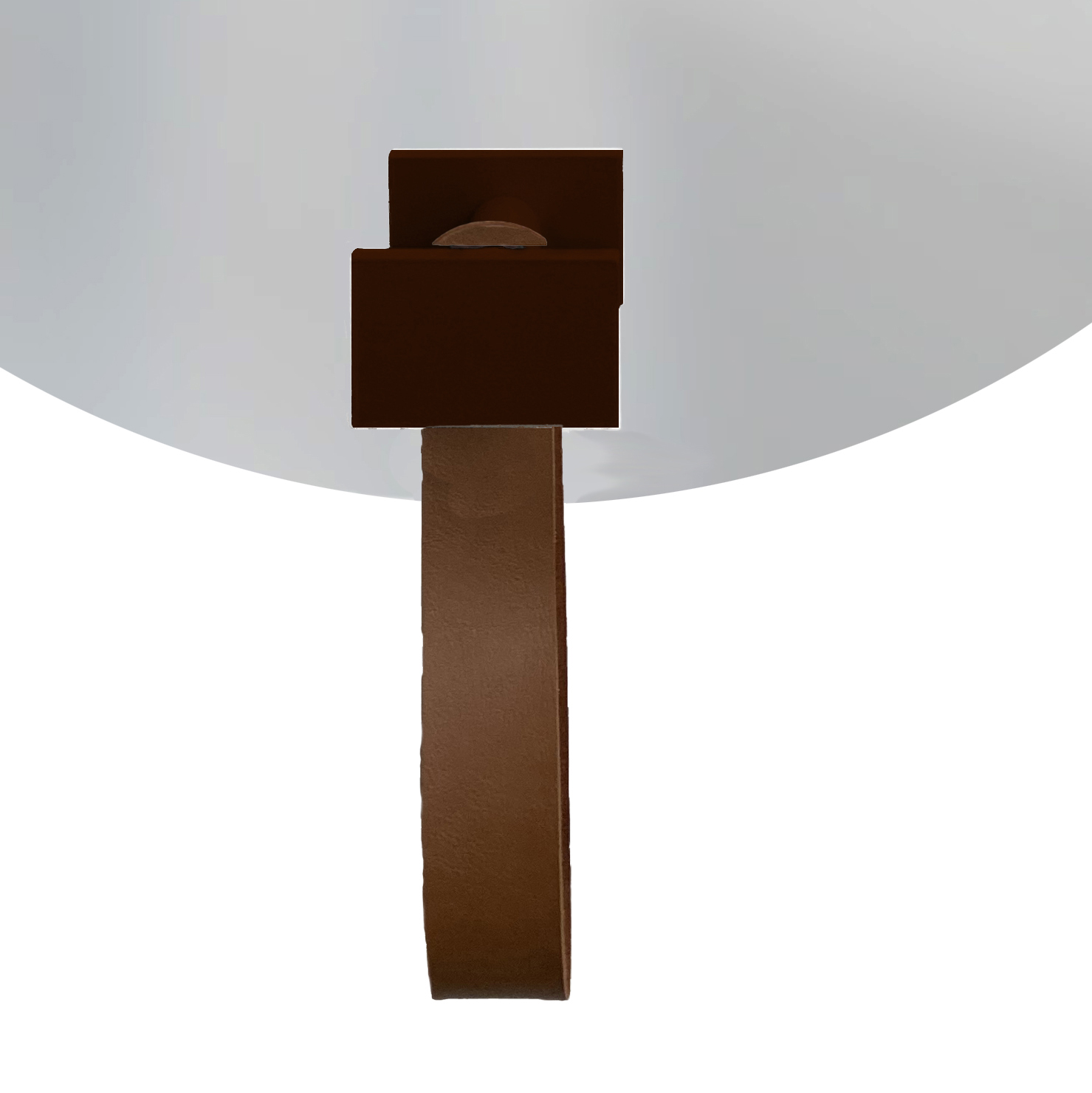 Espelho Funcional Hook Corten Alça Caramelo 50 cm Redondo 
