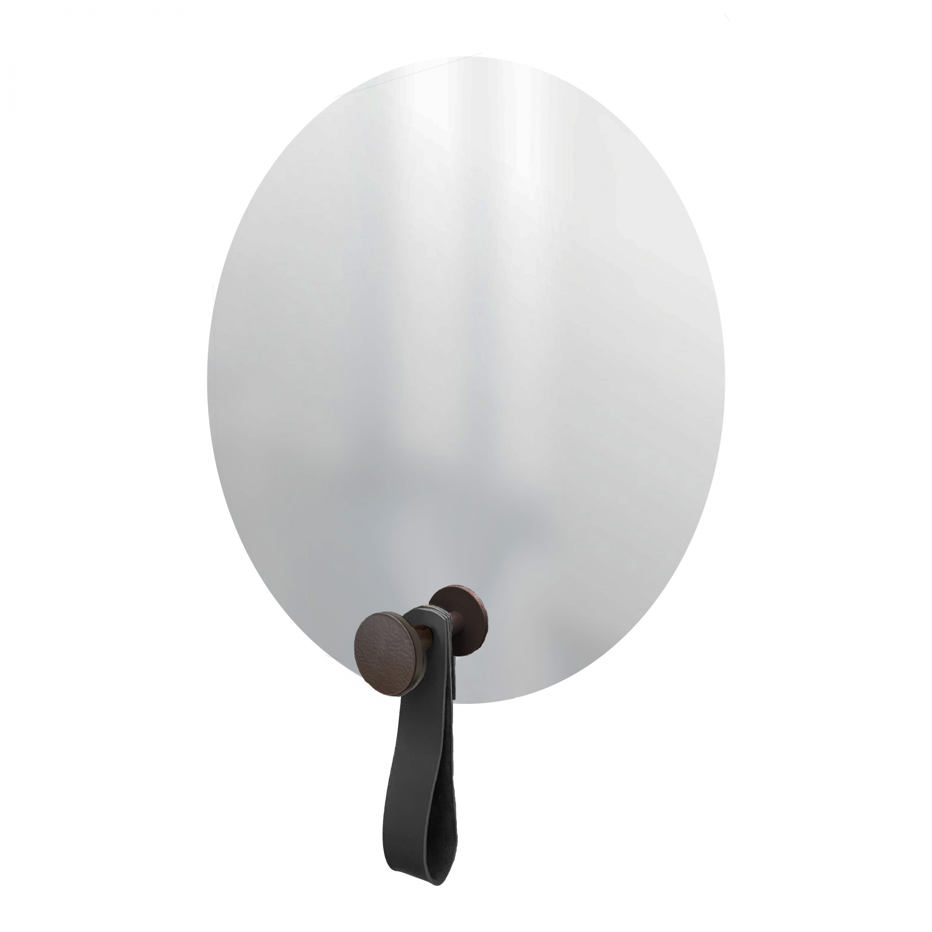 Espelho Funcional Hook Corten Alça Preta 50 cm Redondo 