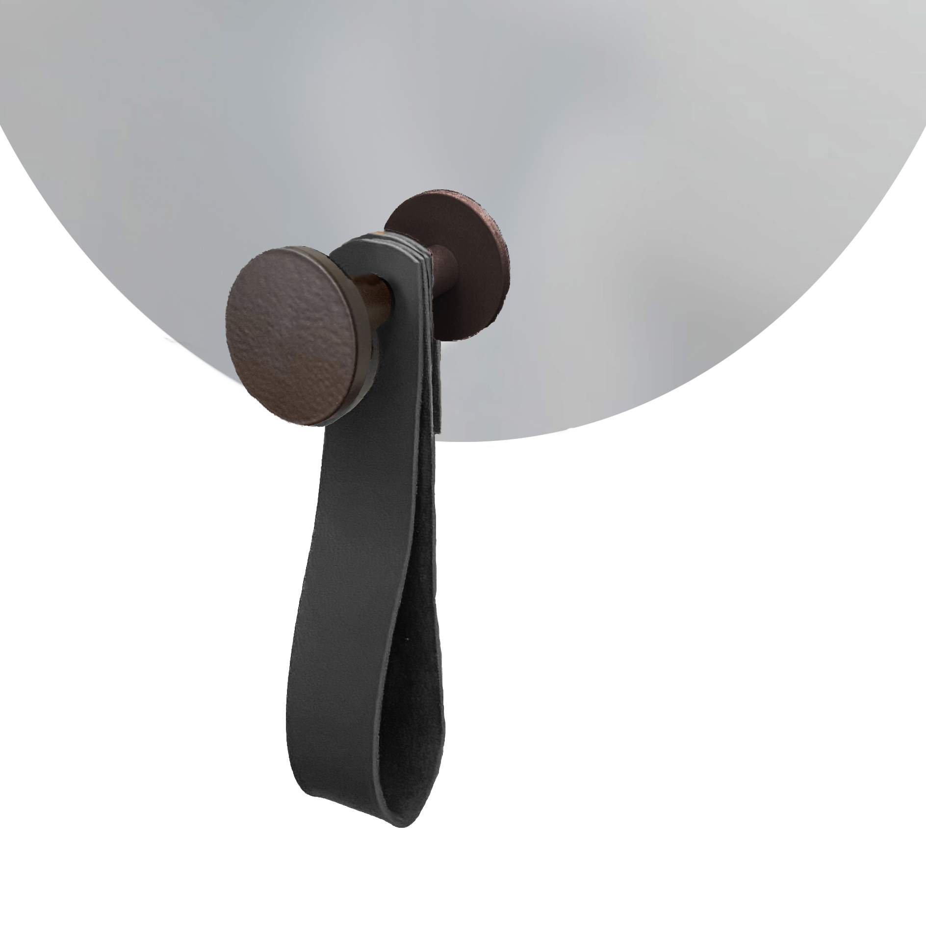 Espelho Funcional Hook Corten Alça Preta 50 cm Redondo 