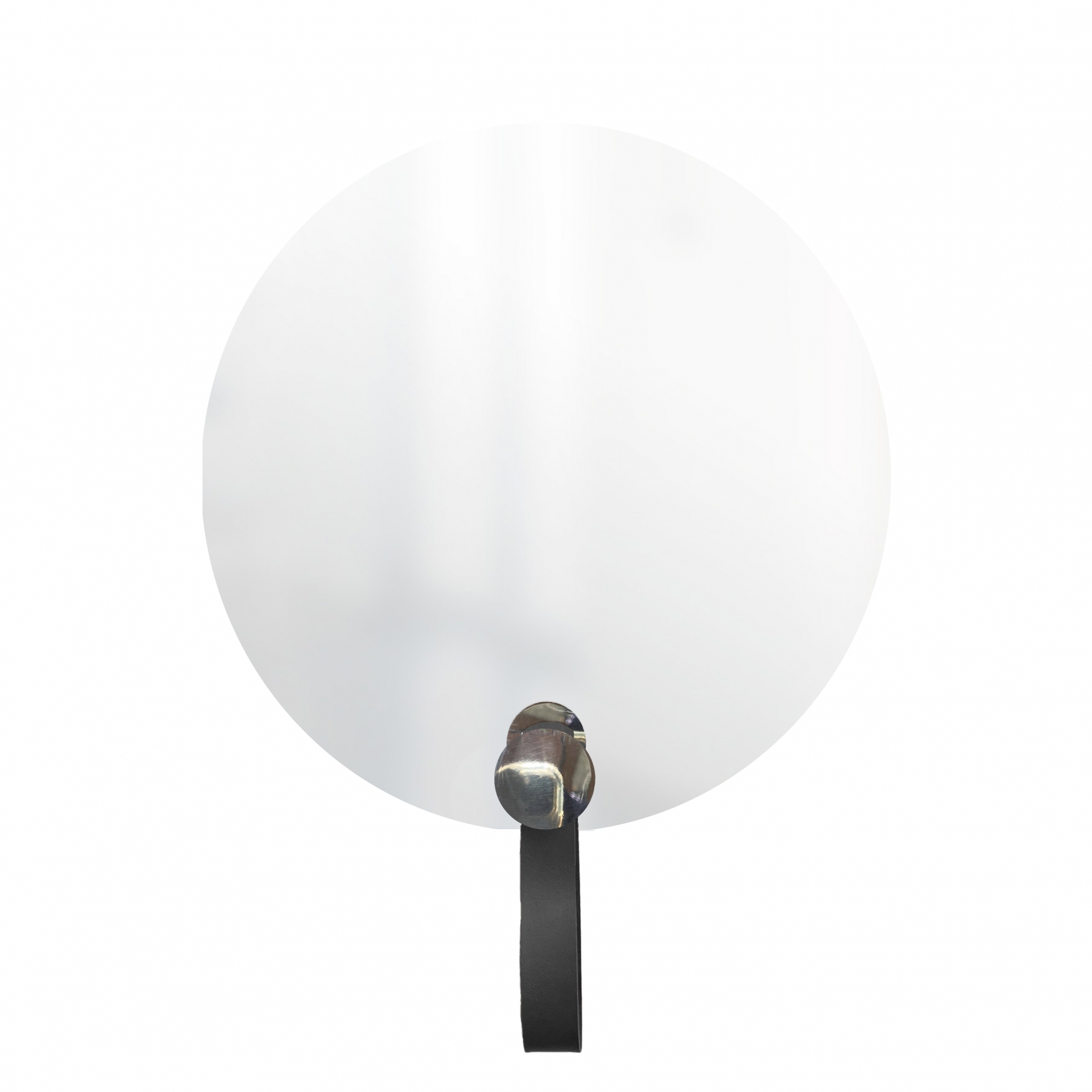 Espelho Funcional Hook Cromado Alça Preta 50 cm Redondo 