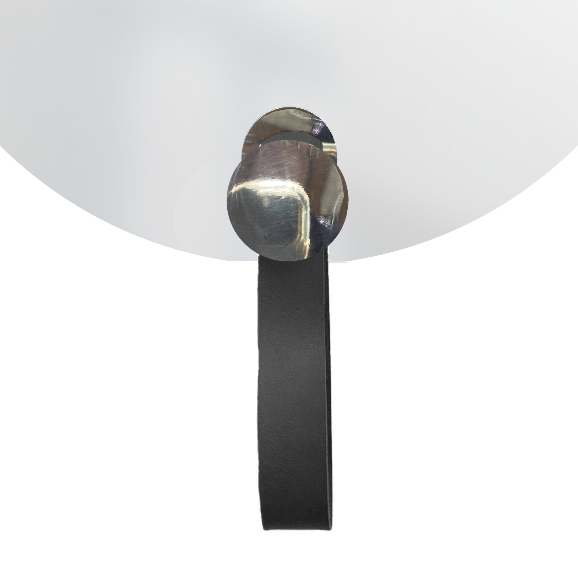Espelho Funcional Hook Cromado Alça Preta 50 cm Redondo 