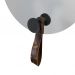 Espelho Funcional Hook Preto Alça Rajada 50 cm Redondo 