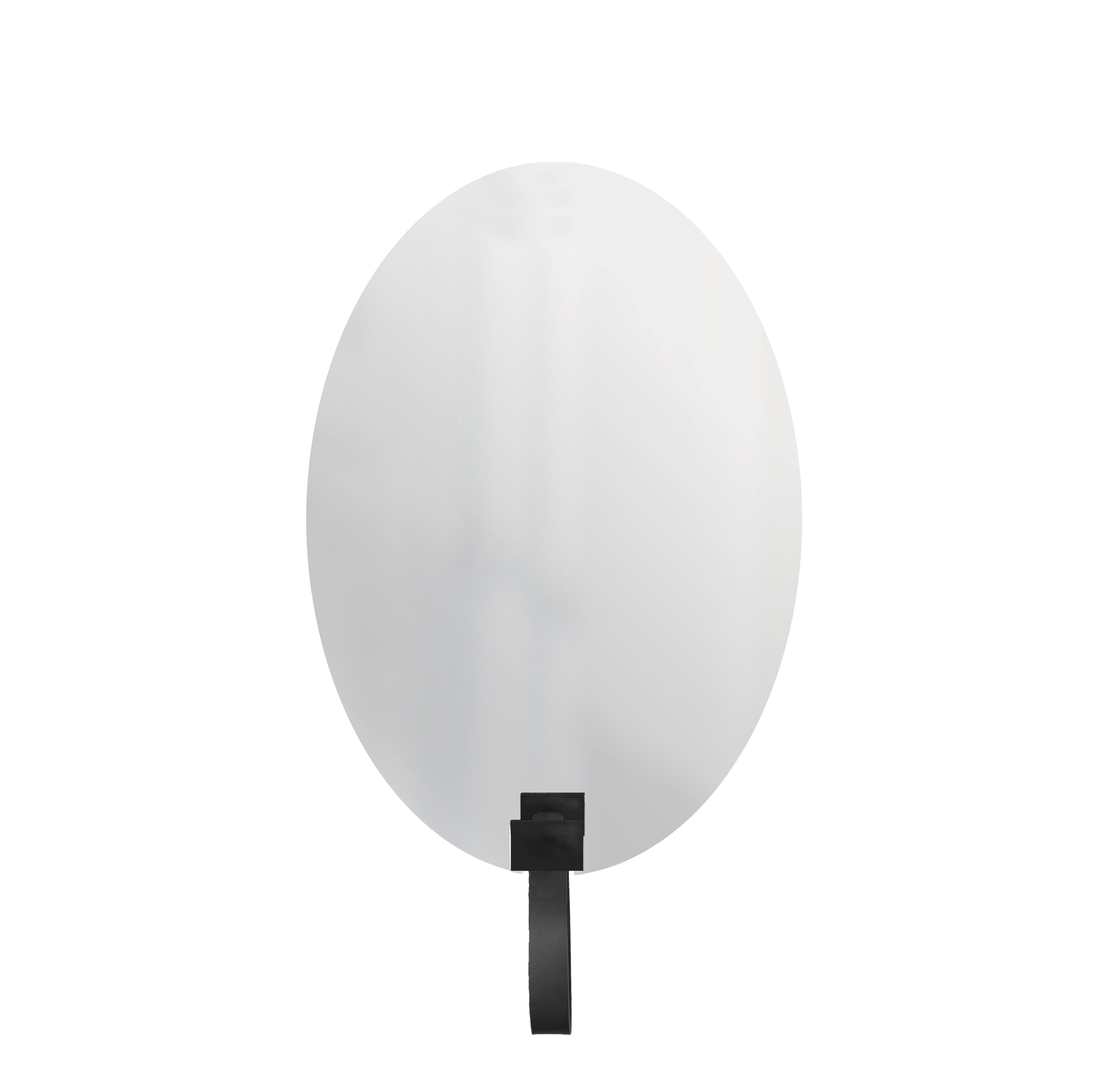 Espelho Funcional Hook Preto Retangular Com Corino Preto  60x40 cm Oval 