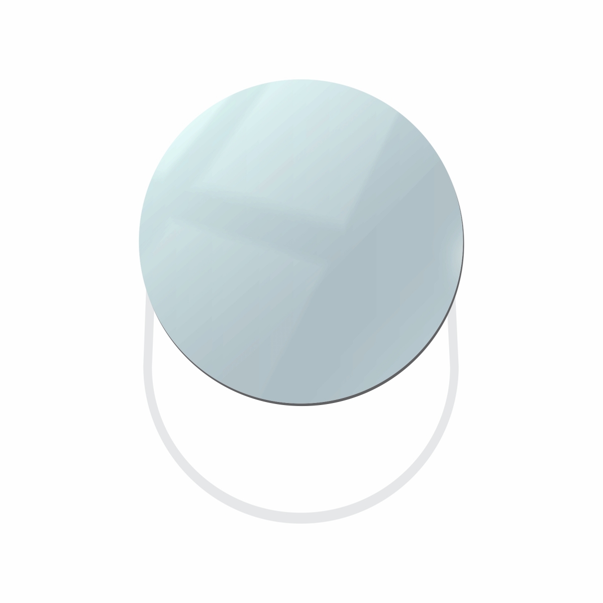 Espelho Funcional Pratic Circle Branco 65x55cm Redondo 