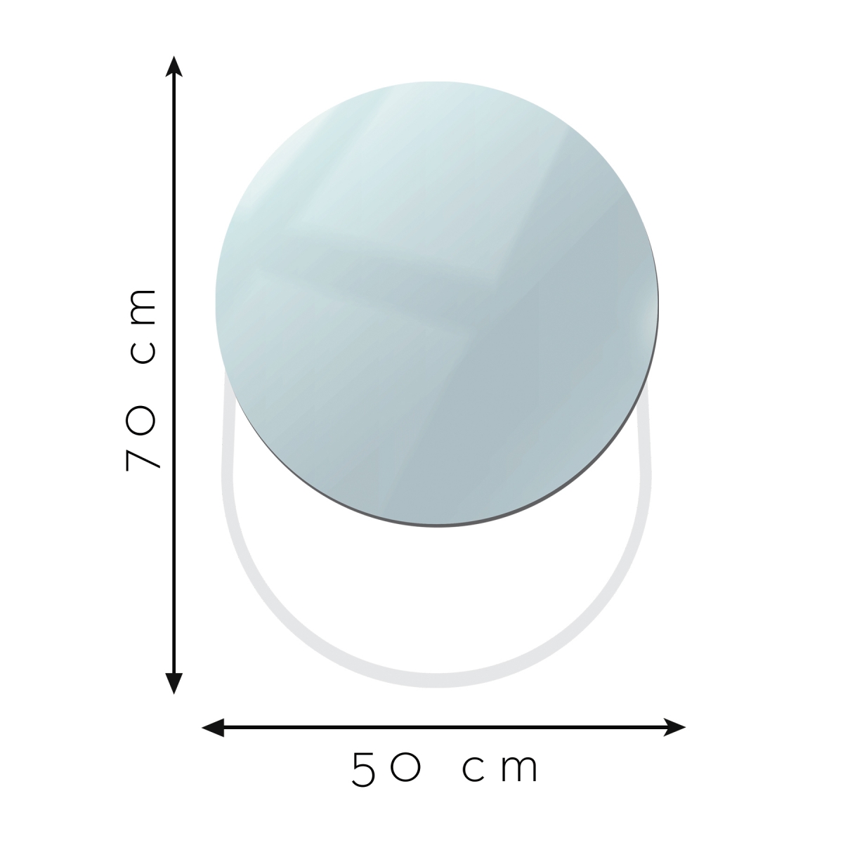 Espelho Funcional Pratic Circle Branco 65x55cm Redondo 