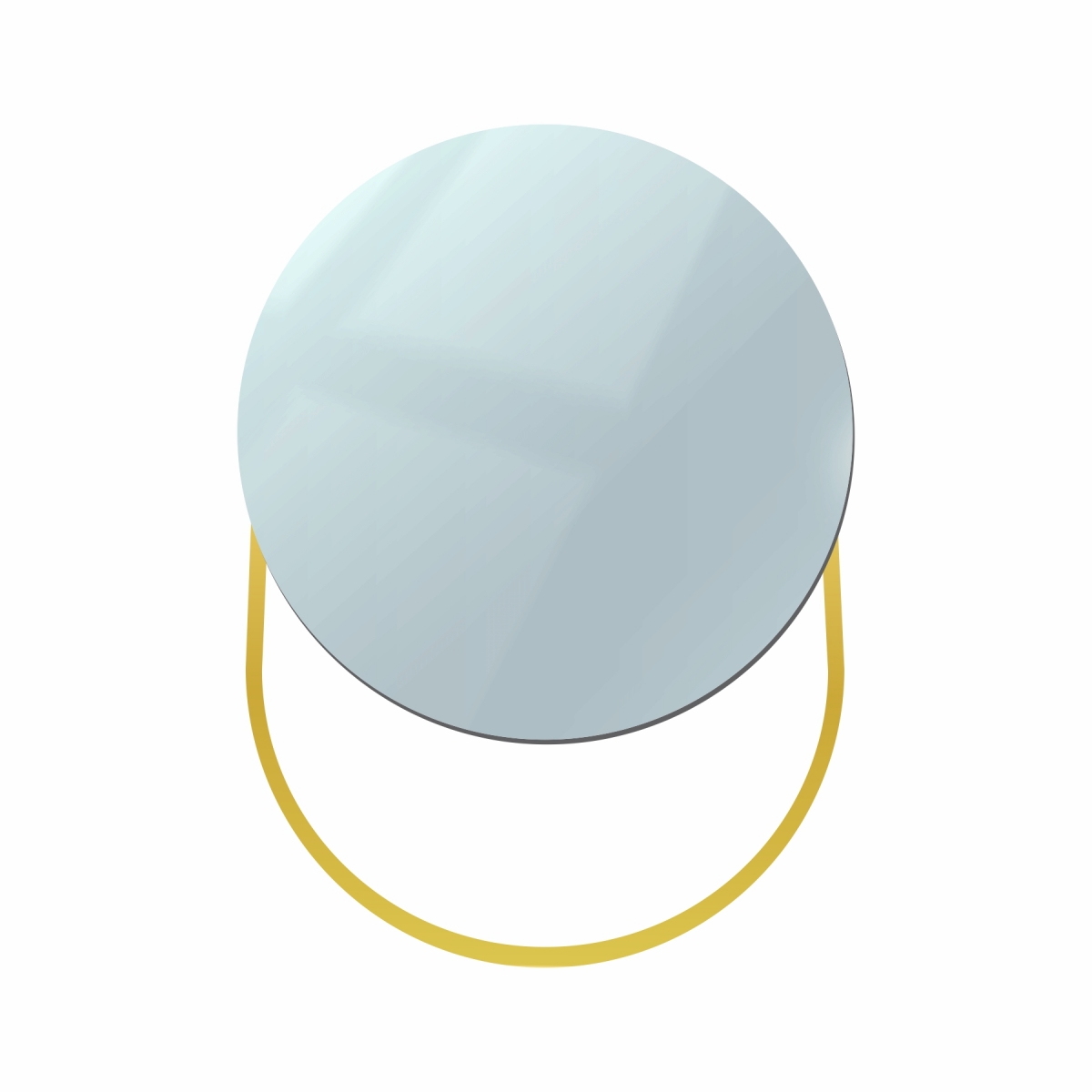 Espelho Funcional Pratic Circle Dourado 65x55cm Redondo 