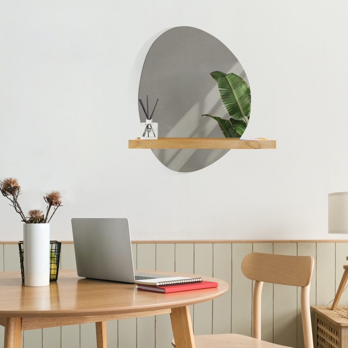 Espelho Funcional Shelf Pinus 66x52cm Orgânico G 